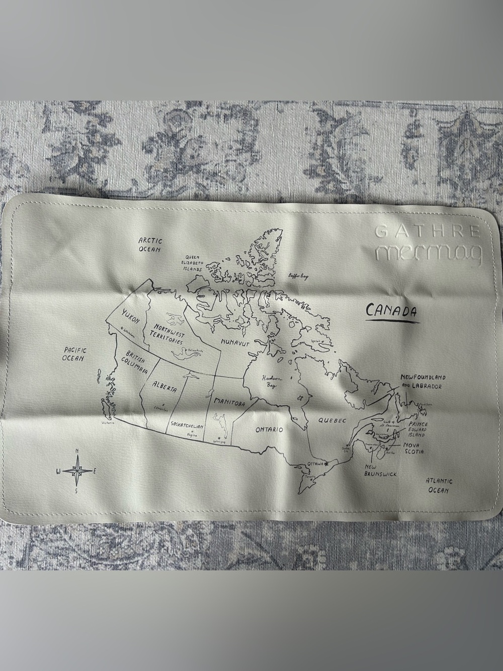 Gathre x Mermag Canada Map Vegan Leather Mat